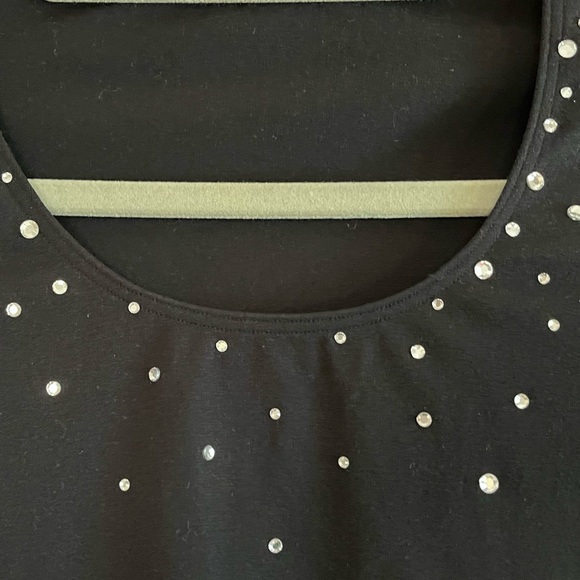 Wolford , 3/4 sleeve , size S . Black with stones in the front . Excellent condi - Picture 2 of 4